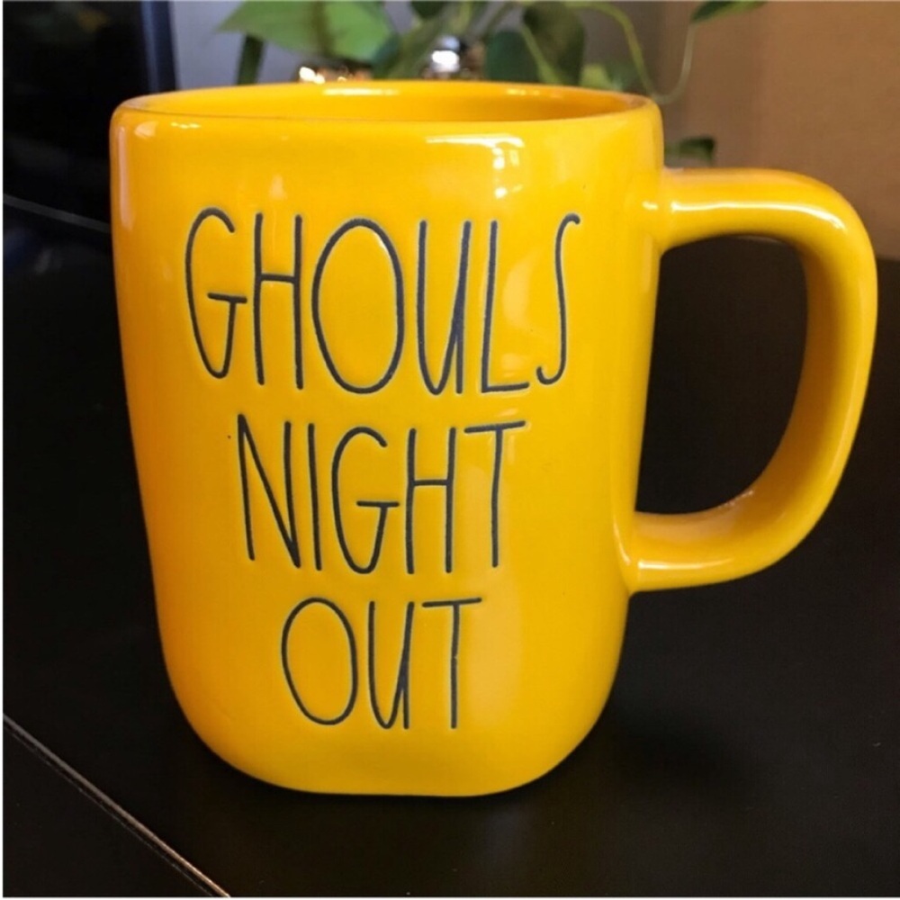 FREE WITH BUNDLE Rae Dunn Yellow 'Ghouls Night Out' Mug